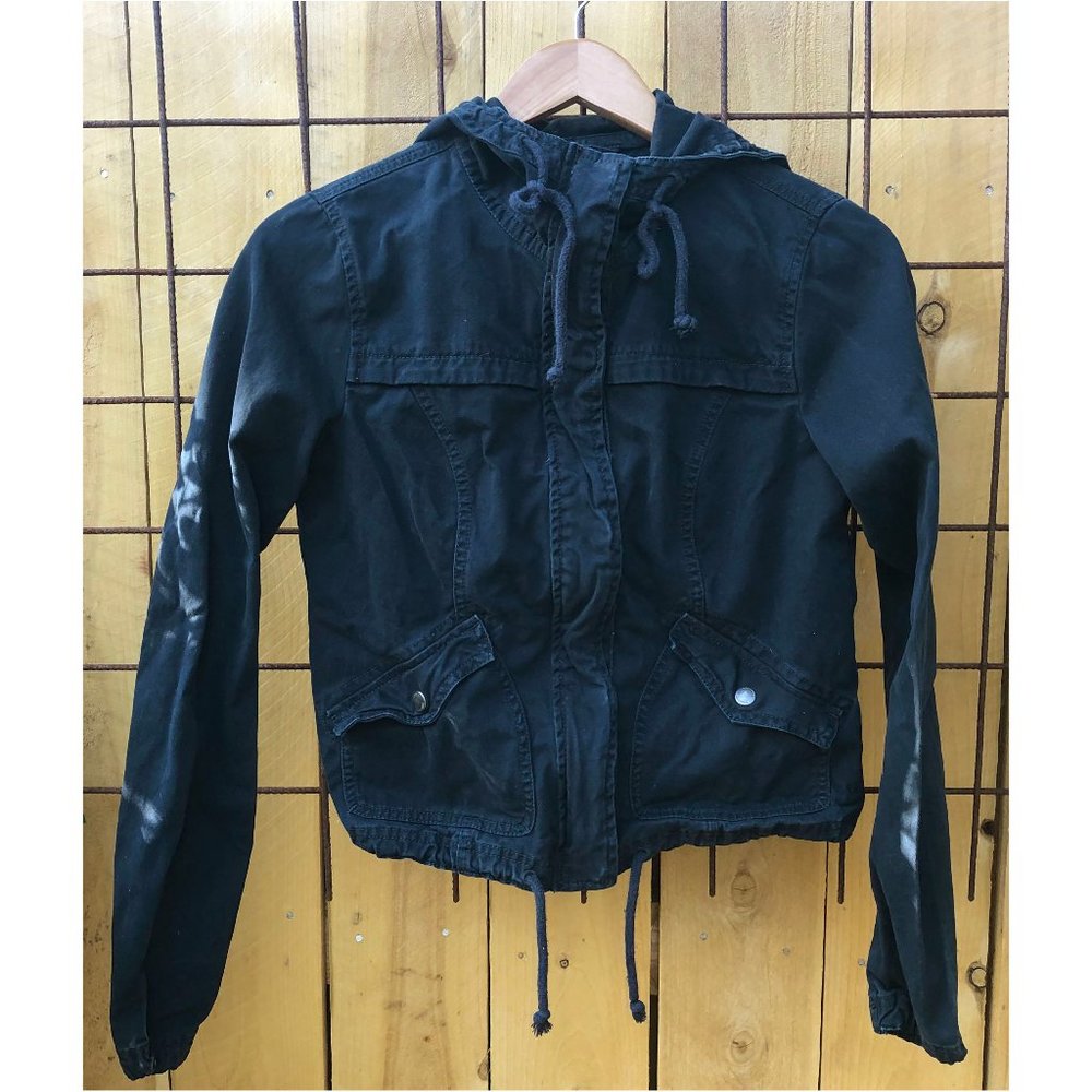Hollister all cotton navy hooded Jacket blue Small